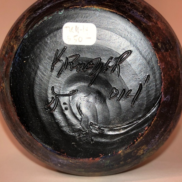 SOLD Tom Krueger Petite Art Raku Pottery - Picture 4 of 4